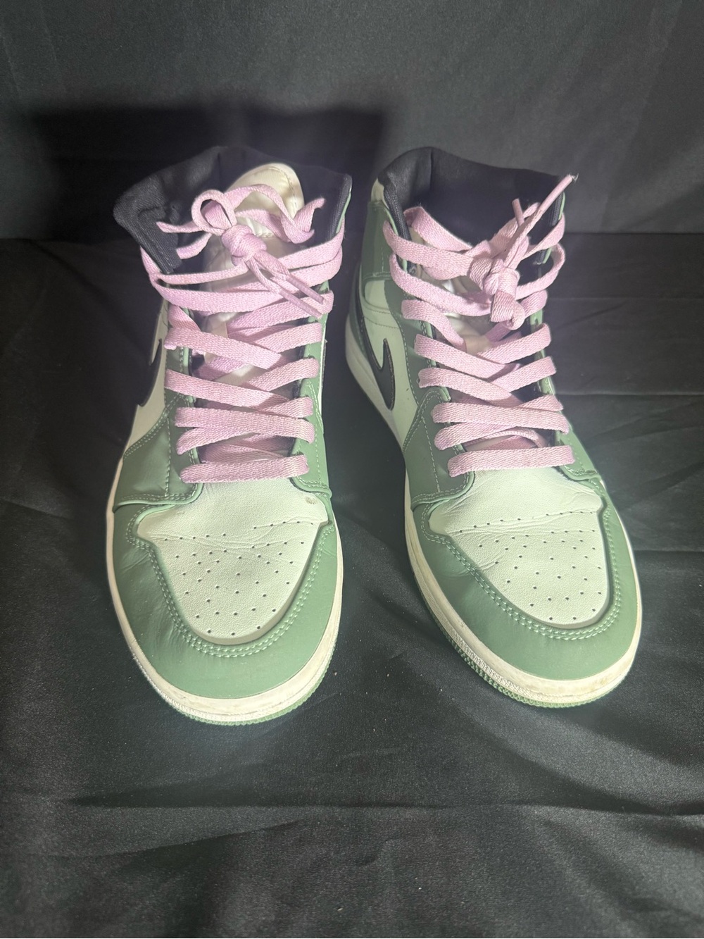 Jordan Women's High-Top Sneakers in Mint Green and Light Pink